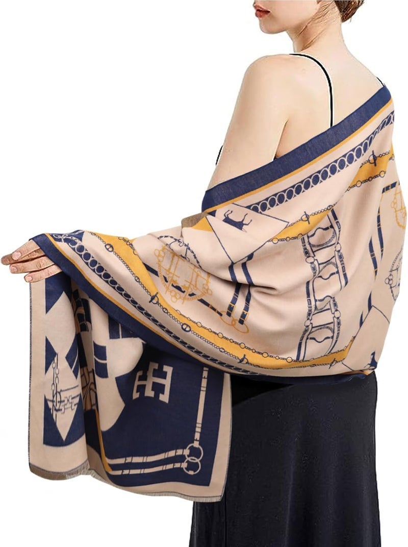 EXTREE Scarfs for Women Pashmina Silky Shawl Wrap for Evening Dressing Blanket Open Front Poncho Cape - Image 2